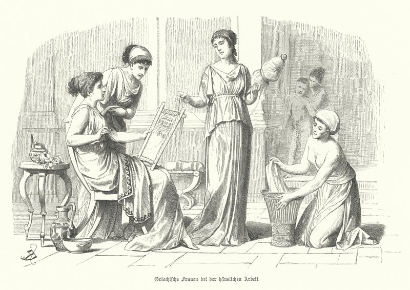 Donne che fanno i lavori domestici nell