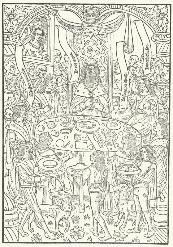 Xilografia dalla prima edizione di Lancillotto del Lago, stampata a Rouen da Jean le Bourgeois nel 1488 (incisione) da German School