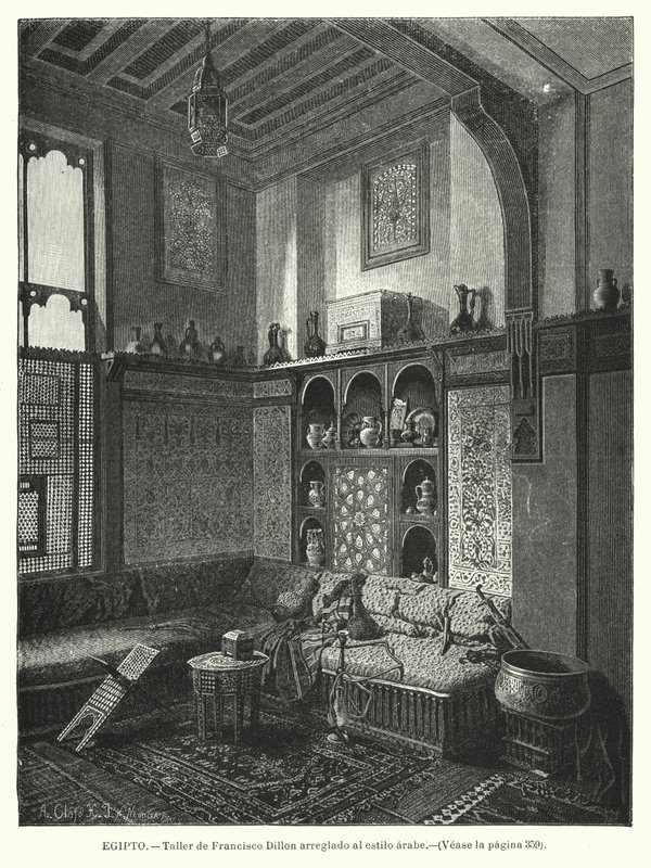 Officina di Francis Dillon, decorata in stile arabo da German School