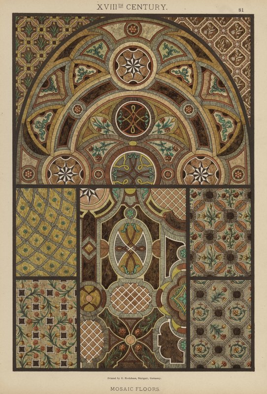XVIII secolo, Pavimenti a mosaico da German School