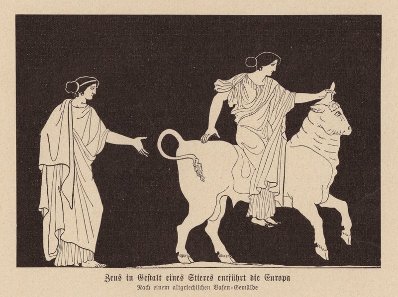 Zeus, sotto forma di toro, rapisce Europa da German School