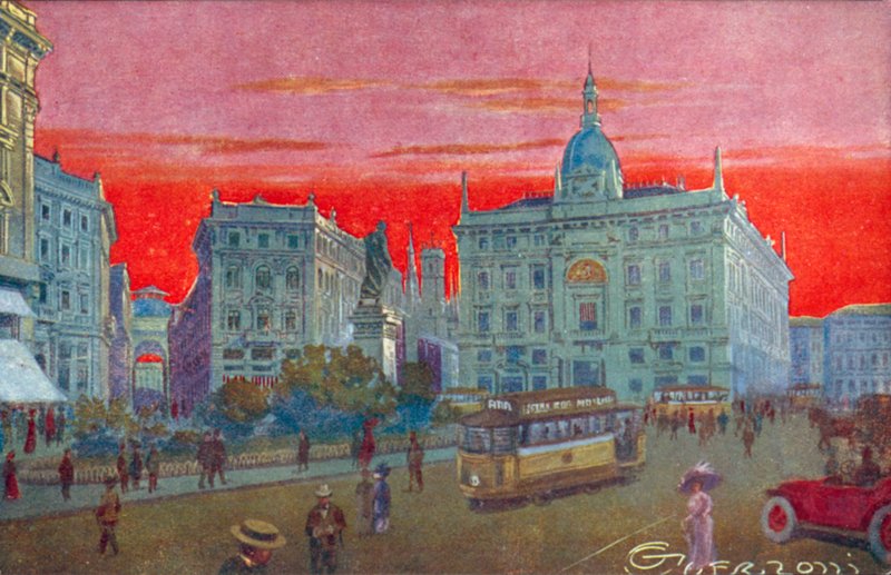 Milano: Piazza Cordusio da Giovanni Guerzoni