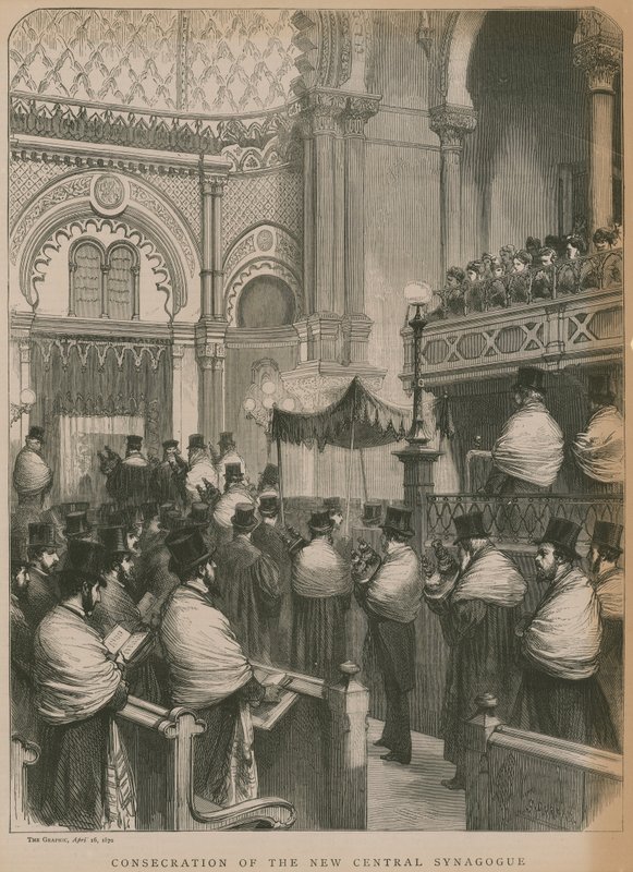 Consacrazione della Nuova Sinagoga Centrale (incisione) da Godefroy Durand