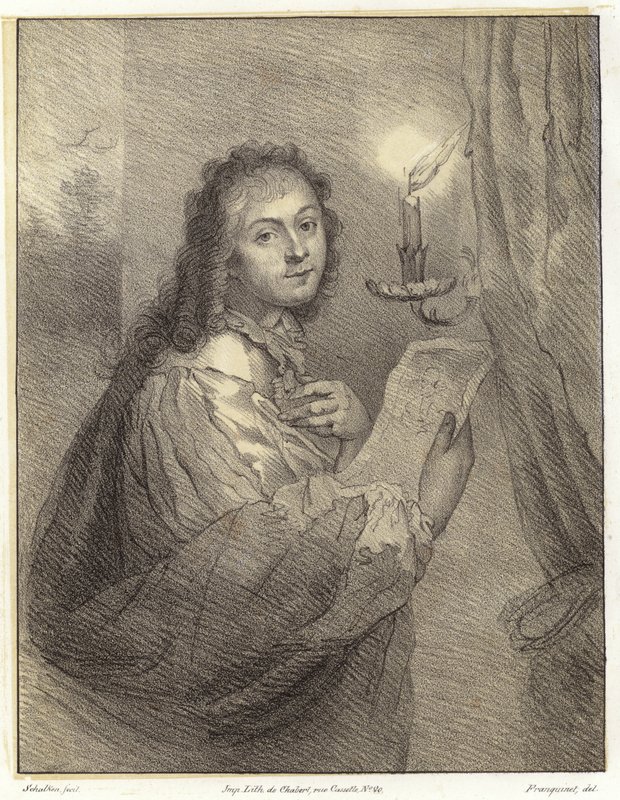 Donna con candela da Godfried after Schalken or Schalcken