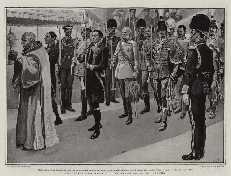 Una cerimonia pasquale alla Corte Imperiale, Vienna da Gordon Frederick Browne