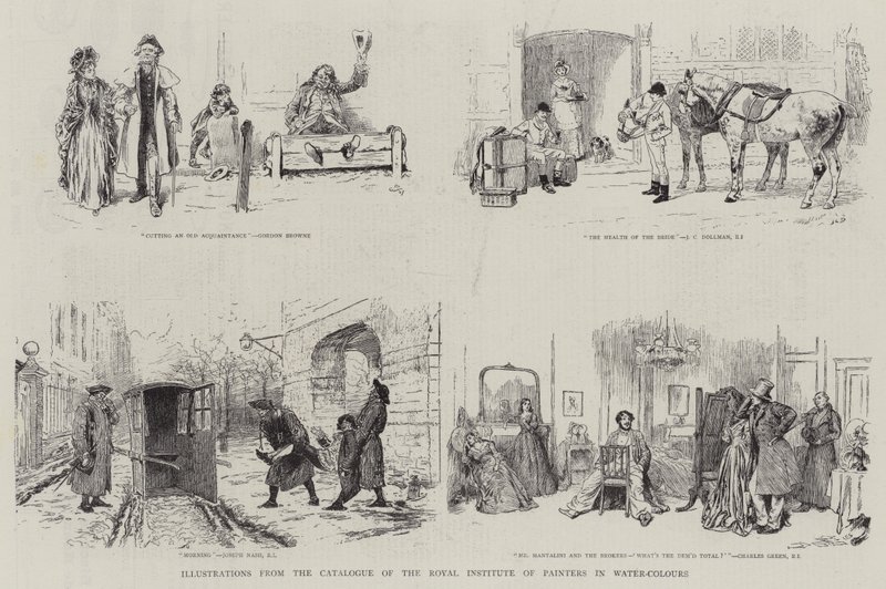 Illustrazioni dal catalogo del Royal Institute of Painters in Water-Colours da Gordon Frederick Browne