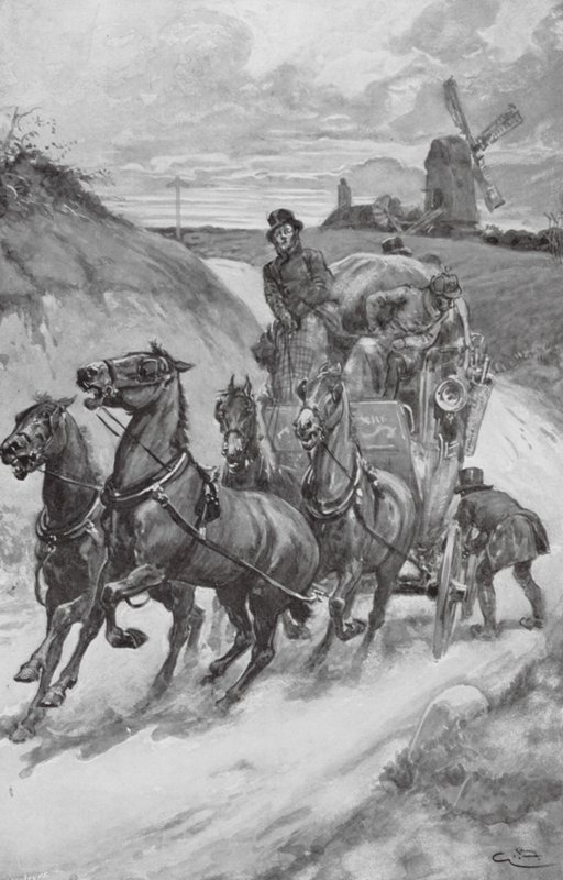 Una diligenza nei tempi antichi da Gordon Frederick (after) Browne