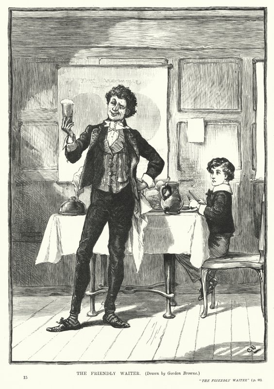 Il cameriere amichevole (incisione) da Gordon Frederick (after) Browne