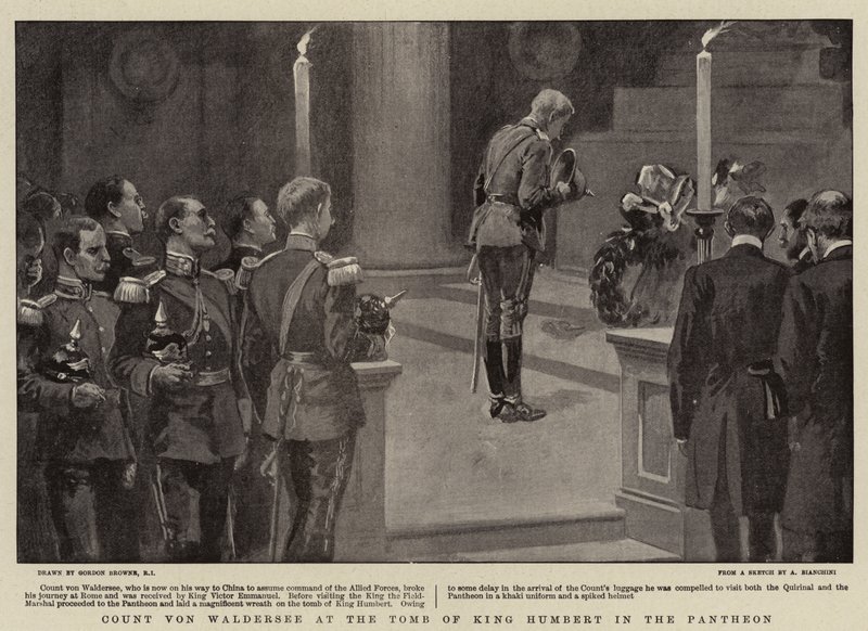 Conte von Waldersee alla tomba del re Umberto nel Pantheon da Gordon Frederick Browne