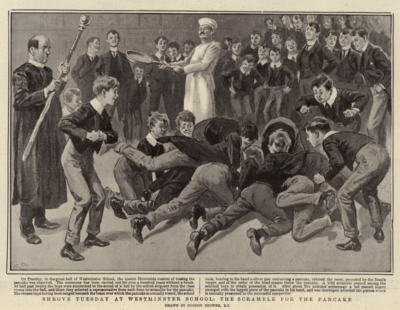 Martedì grasso alla Westminster School, la lotta per il pancake da Gordon Frederick Browne