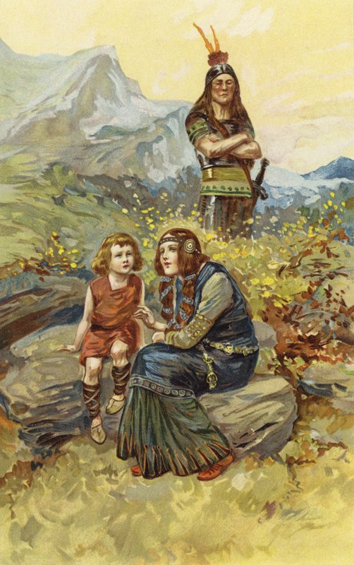 La schiava e Olaf, suo figlio, seduti al sole del mattino da Gordon Frederick Browne