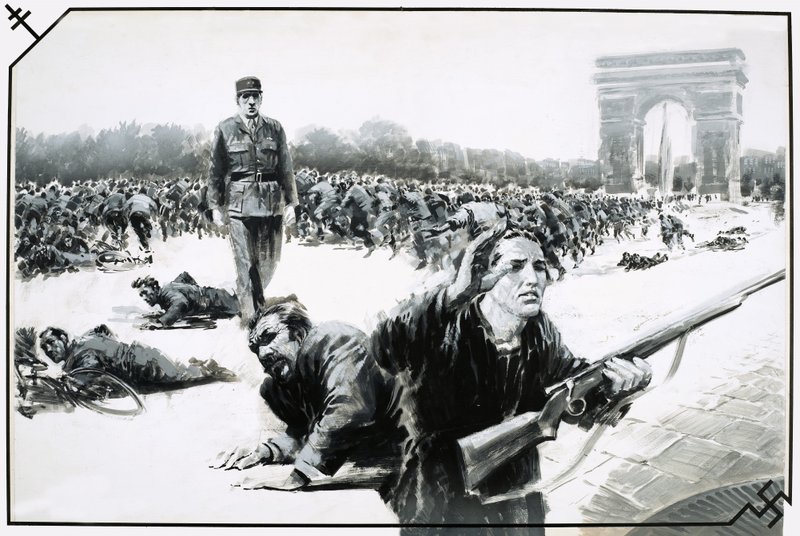 Charles de Gaulle percorre gli Champs Elysses durante la liberazione di Parigi. da Graham Coton