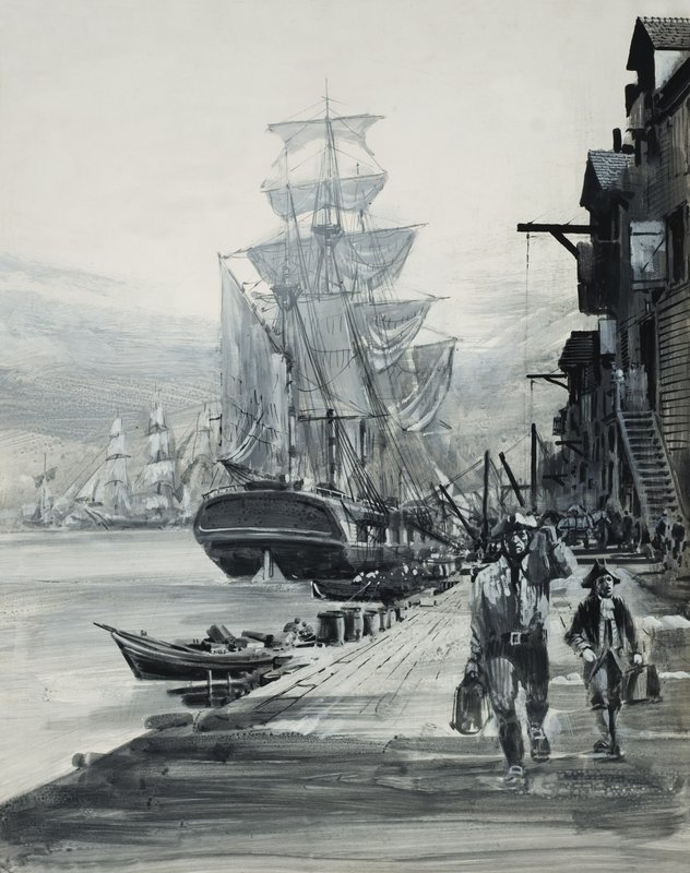 Port Scene (gouache on paper) da Graham Coton