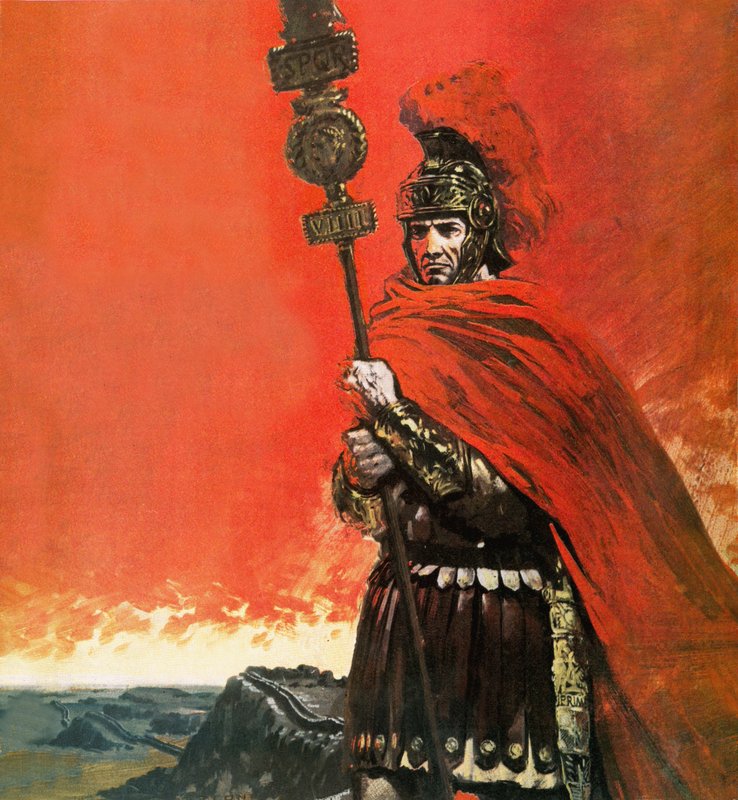 Legionario romano davanti al Vallo di Adriano da Graham Coton