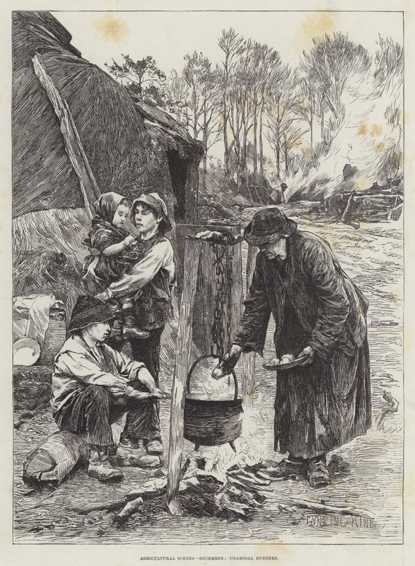 Scene agricole, dicembre, carbonai da Gunning King