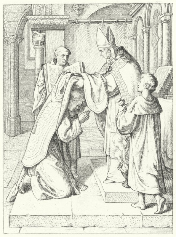 Martin Lutero è ordinato sacerdote da Jerome Scultetus, Vescovo di Brandeburgo nella Cattedrale di Erfurt, 3 aprile 1507 da Gustav Ferdinand Leopold Konig