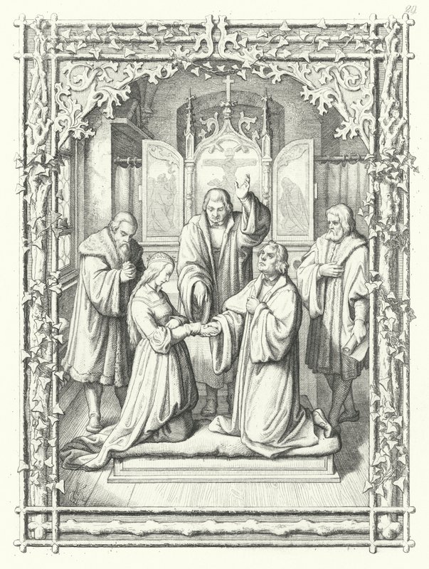 Matrimonio di Martin Lutero con Katharina von Bora da Gustav Ferdinand Leopold Konig