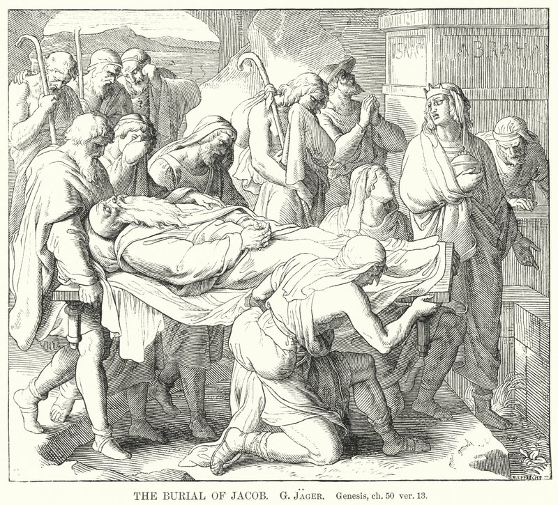 La sepoltura di Giacobbe, Genesi, cap 50, vers 13 da Gustav Jager
