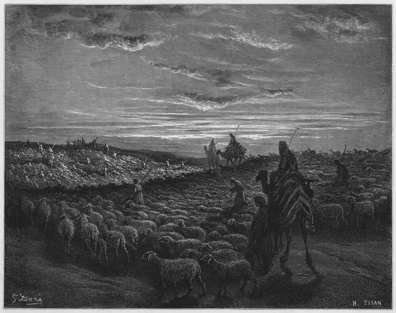 Abramo viaggia verso la Terra di Canaan da Gustave Dore