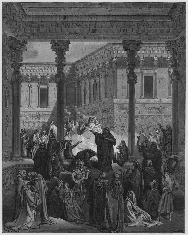 Daniele confonde i sacerdoti di Bel da Gustave Dore