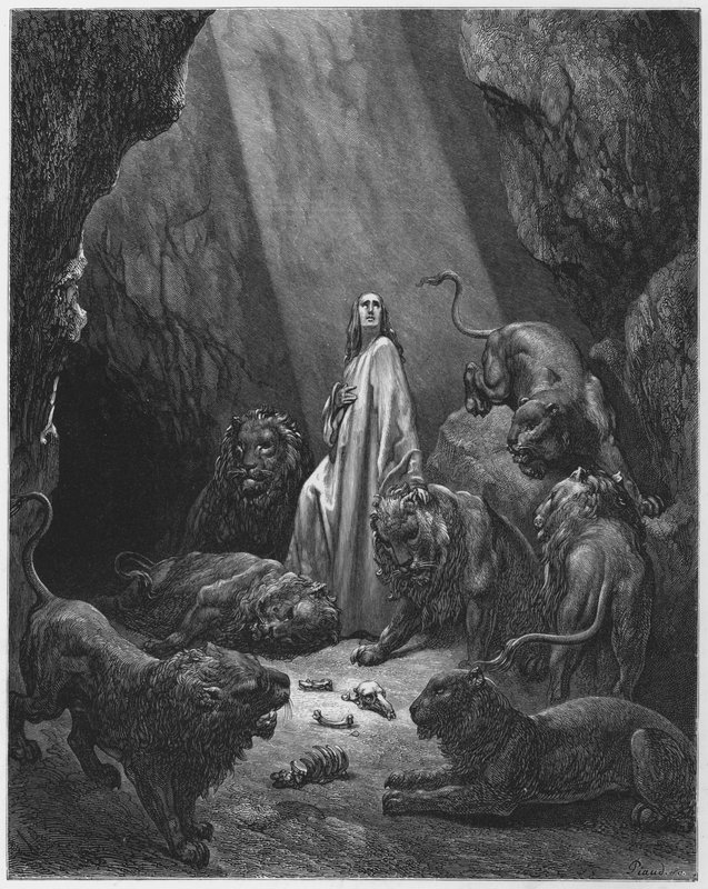 Daniele nella fossa dei leoni da Gustave Dore