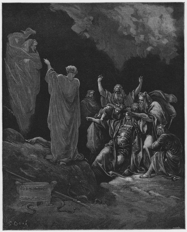 Saul e la strega di Endor da Gustave Dore