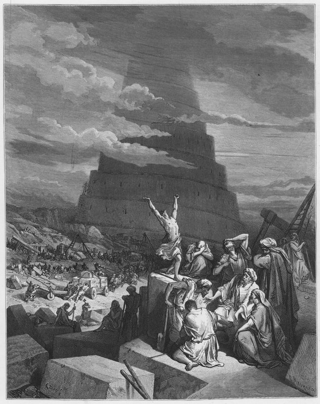 La confusione delle lingue da Gustave Dore