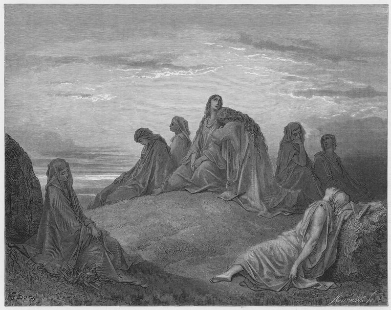 Le figlie di Israele lamentano la figlia di Iefte da Gustave Dore