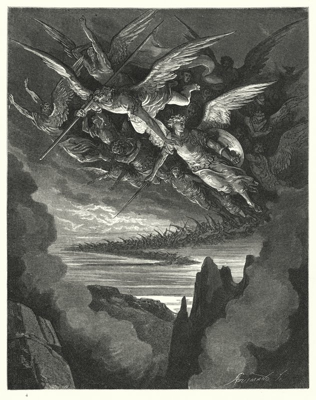 Illustrazione di Gustave Doré per Il Paradiso Perduto di Milton, Libro I, versi 344, 345 da Gustave Dore