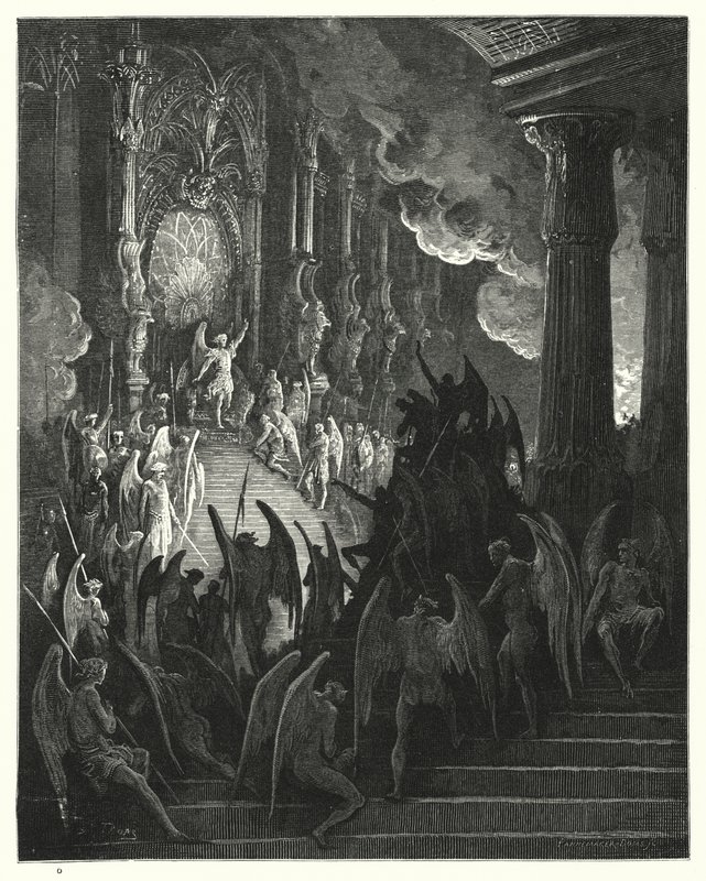 Illustrazione di Gustave Doré per Il Paradiso Perduto di Milton, Libro II, versi 1, 2 da Gustave Dore