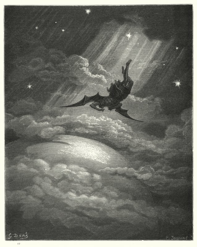 Illustrazione di Gustave Doré per Il Paradiso Perduto di Milton, Libro III, versi 739-741 da Gustave Dore