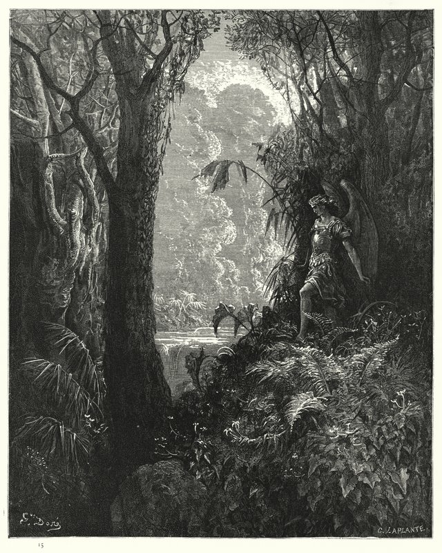 Illustrazione di Gustave Doré per Il Paradiso Perduto di Milton, Libro IV, verso 247 da Gustave Dore