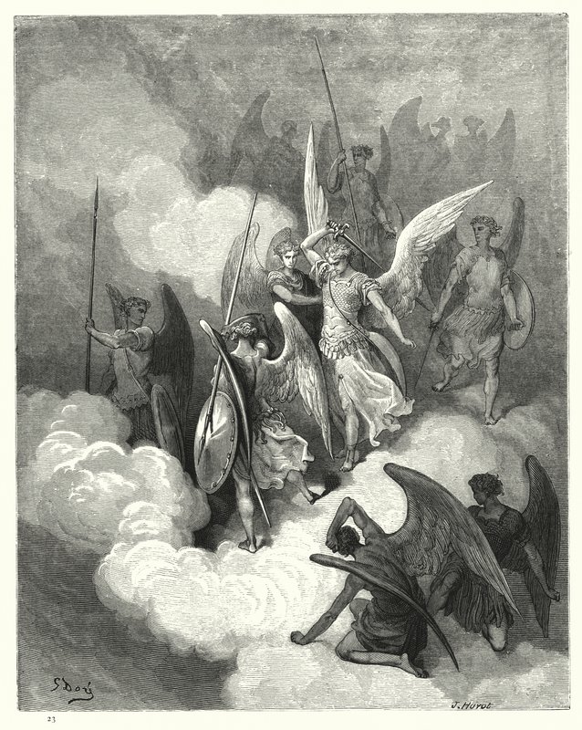 Illustrazione di Gustave Doré per Il Paradiso Perduto di Milton, Libro VI, verso 188 da Gustave Dore