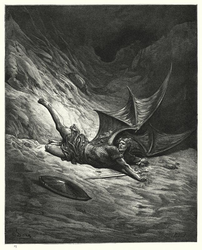 Illustrazione di Gustave Doré per Il Paradiso Perduto di Milton, Libro VI, versi 327, 328 da Gustave Dore