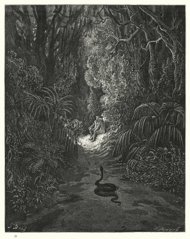 Illustrazione di Gustave Doré per Il Paradiso Perduto di Milton, Libro IX, versi 434, 435 da Gustave Dore