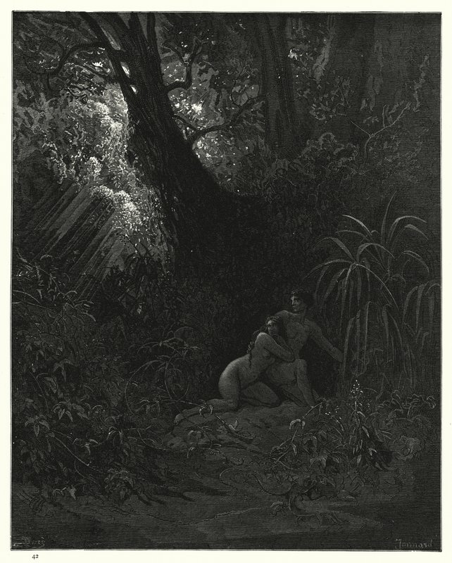 Illustrazione di Gustave Doré per Il Paradiso Perduto di Milton, Libro X, versi 99-101 da Gustave Dore