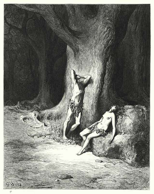 Illustrazione di Gustave Doré per Il Paradiso Perduto di Milton, Libro IX, versi 1121-1123 da Gustave Dore