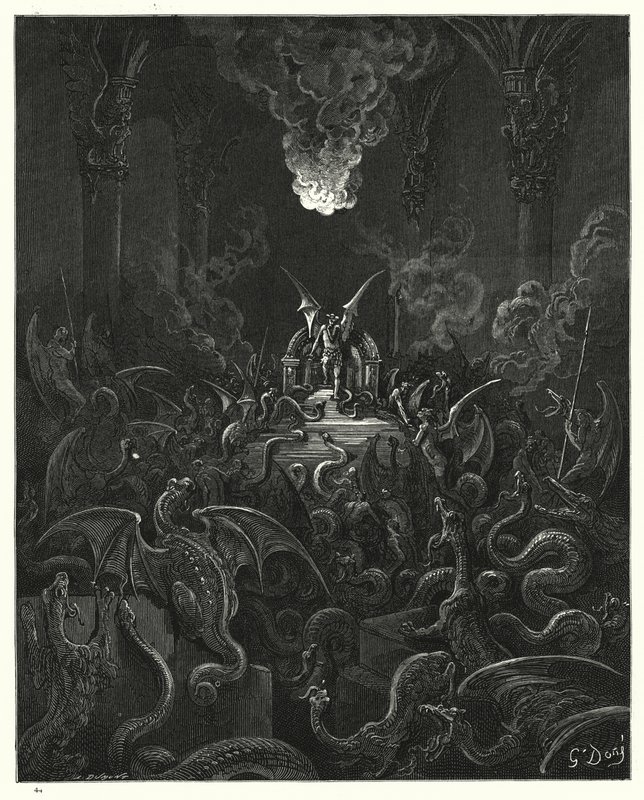 Illustrazione di Gustave Doré per Il Paradiso Perduto di Milton, Libro X, versi 521-523 da Gustave Dore