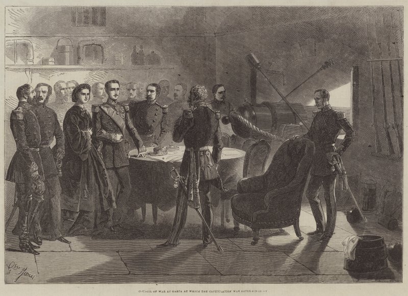 Consiglio di guerra a Gaeta in cui fu decisa la capitolazione da Gustave Janet