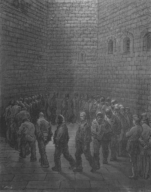 In Prigione, La Passeggiata Dei Detenuti da Gustave after Dore