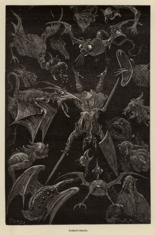 La discesa di Rolando da Gustave after Dore