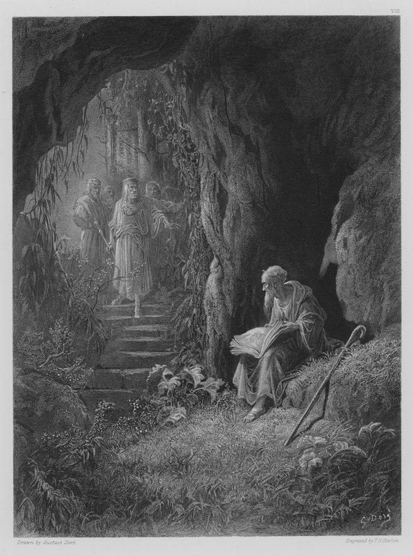 La scena della caverna da Gustave after Dore