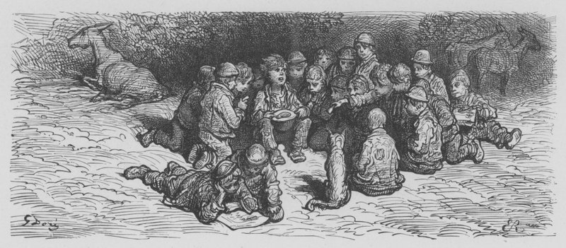 Una Gallina tra Bambini, Il Giorno del Derby da Gustave after Dore