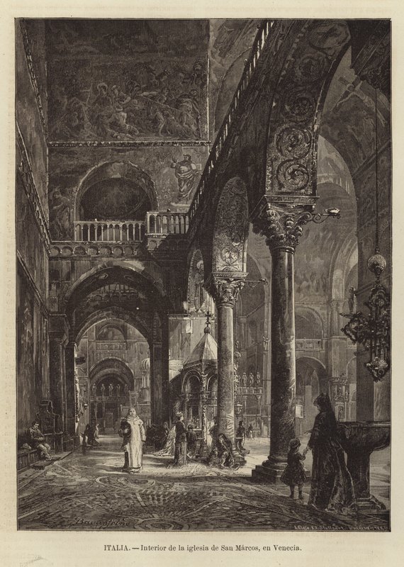 Interno della Basilica di San Marco a Venezia da Gustave Bauernfeind
