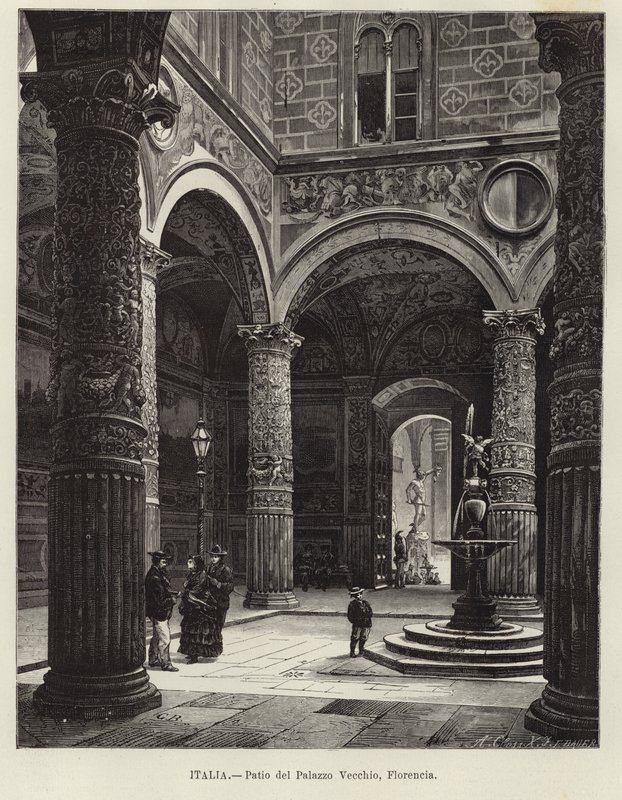 Italia - Cortile di Palazzo Vecchio, Firenze da Gustave Bauernfeind