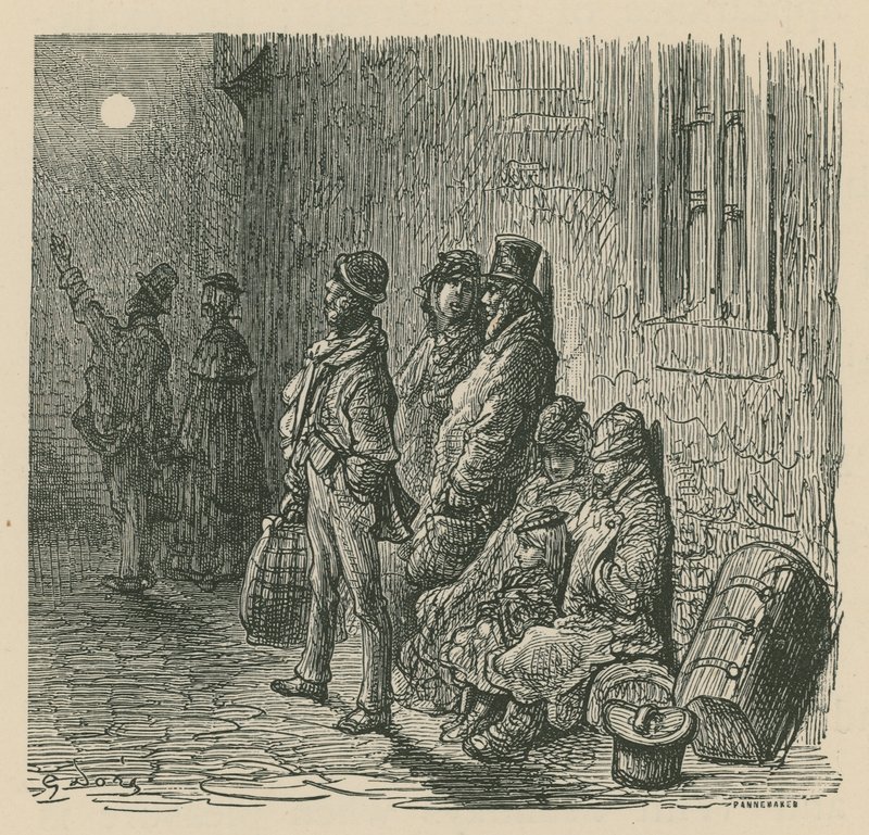 Una scena di vita londinese da Gustave Dore