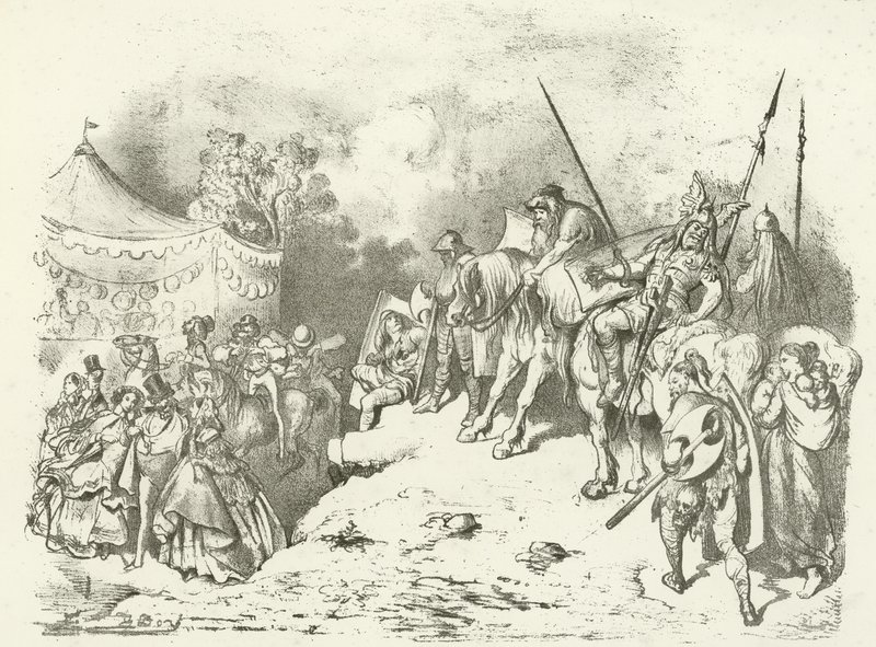 Un antico britannico contempla il costume dei suoi discendenti da Gustave Dore