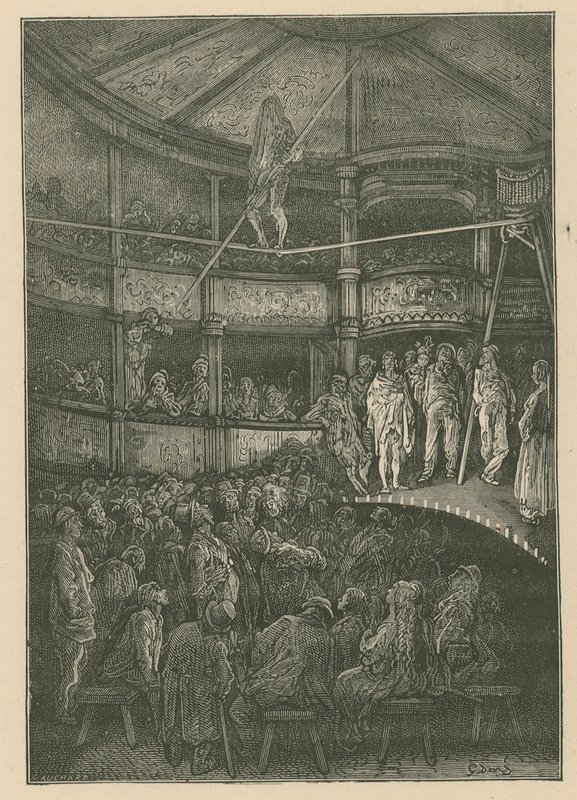Blondin a Shoreditch, Londra da Gustave Dore