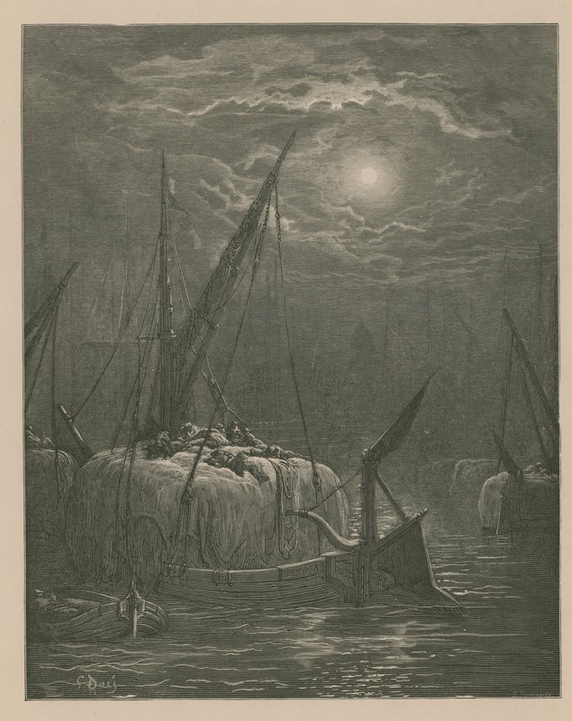 Barche sul Tamigi da Gustave Dore