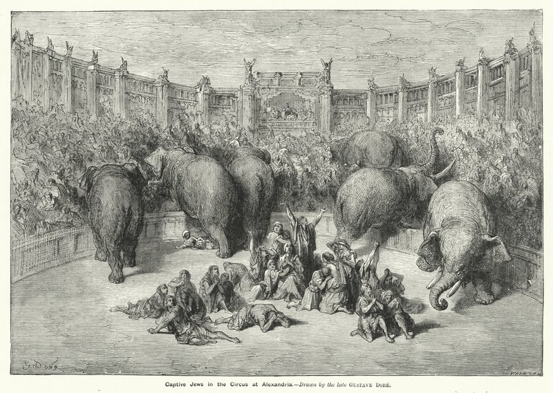 Ebrei Prigionieri nel Circo di Alessandria (incisione) da Gustave Dore